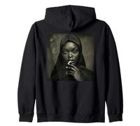 Beautiful Black Nun, Rebellious Nun Zip Hoodie