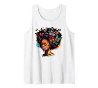 Beautiful Black Queen Afro Melanin Woman Butterfly Tank Top