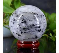 Beautiful Black Tourmaline Ball Crystal Quartz Sphere Ornaments (Size : 900-1000g)