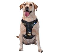 Beautiful Black Woman Blue Eyes Gold Lips No Pull Dog Harness Adjustable Reflective Oxford Easy Control Medium Large Dog Harness