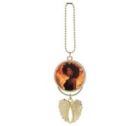 Beautiful Black Woman Car Pendant, Rear View Mirror Hanging Ornament, Auto Decor for Rearview Mirror, Keychain Golden-Style