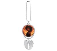 Beautiful Black Woman Car Pendant, Rear View Mirror Hanging Ornament, Auto Decor for Rearview Mirror, Keychain Silver-Style