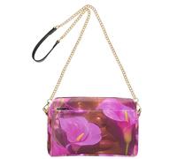 Beautiful Black Woman Pink Calla Lilies Small Crossbody Bags For Women Vegan Leather Cross Body Purse Zip Shoulder Handbags For Women