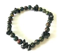 Beautiful Bloodstone/Black Tourmaline Beaded Round Bracelet Men Women Gift Fashion Jewlery Accessory Gemstone Crystal Healing