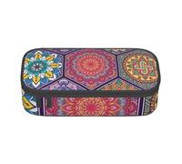 Beautiful Blooming Hexagon Print Pencil Bag Pen Case, Large Capacity Stationery Pouch Pencil Holder Desk Organizer for School Office Supplies