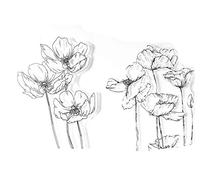 Beautiful Blooming Poppies Poppy Flower Artful Sketched Flowers Clear Stamps for Card Making Decoration and DIY Scrapbooking