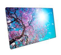 Beautiful Blossom Tree Growing Under The Shining Sun Clear Blue Skies Nature Wall Art Print On Canvas Picture For Home Office Decor 91x61cm (36x24In)