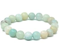 Beautiful Blue Agate Bracelet 8mm Glass Beads Gemstone Bracelet for Unisex, Estándar, Crystal Agate Blue Glass, Amazonite