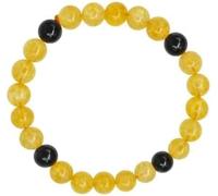 Beautiful Blue Agate Bracelet 8mm Glass Beads Gemstone Bracelet for Unisex, Estándar, Crystal Agate Blue Glass, Yellow Citrine