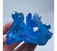 Beautiful Blue Angel Aura Crystal Cluster Electroplating Titanium Coating Quartz Stone Ornaments (Size : 80-100g)