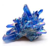 Beautiful Blue Aura Quartz Titanium Crystal Cluster Ornaments (Size : 300-350g) Gemstone Stone
