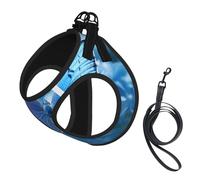 Beautiful Blue Butterfly Print Dog Harness,Pet Leash Vest,Adjustable And Reflective Vest,For Small To Medium Dogs