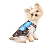Beautiful Blue Butterfly Print Dog Shirt Summer Pet T-Shirts Stretchy Cats Dogs Tee Shirt Sleeveless Tank Top Dog Vest