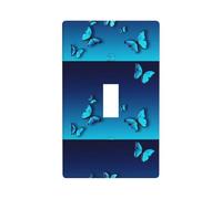 Beautiful Blue Butterfly Print Graphics Decor Wallplates -Single Toggle Light Switch Cover Wall Plate Cover
