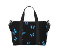 Beautiful Blue Butterfly Print Handheld Crossbody Travel Bag Single Shoulder Handbag Sports and Fitness Bag Travel Luggage Bag