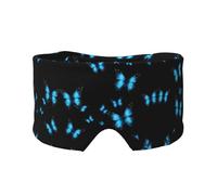 Beautiful Blue Butterfly Print Sleep Eye and Ear Muffs Mask - Soft & Breathable, Ideal for Travel, Meditation, and Nighttime Use