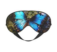 Beautiful Blue Butterfly Print Sleep Eye Mask Outdoor Indoor Travel Camping Meditation Yoga Shift Work Breathable