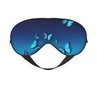 Beautiful Blue Butterfly Print Soft Eye Mask -Elastic Nighttime Shade, Light-Proof Blindfolds for Plane, Yoga, Travel, Full Eye Covers