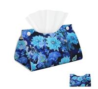 Beautiful Blue Flowers Tissue Holder Napkin Dispenser Decorative Tissue Box Holder Paper Holder for Bathroom Office 7.9" L x 4.9" W x 4.5" H