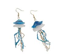 Beautiful Blue Jellyfish Earrings Featuring Portable Designs Great for Adding Nature Styles to Any Stylish Outfits Eye Catching Nature Earrings
