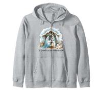 Beautiful Blue Nativity Scene O Come Let Us Adore Him Zip Hoodie