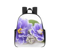 Beautiful Blue Purple Wild Flowers Backpacking 12.40x5.12x14.17inch School Bag Multipurpose Casual Bagpack Business Travel School,Office