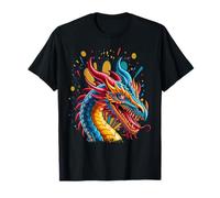 Beautiful Blue & Red Dragon Lover Fantasy Art Sharp Teeth T-Shirt
