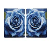 Beautiful Blue Rose Illustration Passport Holder for Women Men PU Leather Passport Travel Wallet with Multiple Pockets
