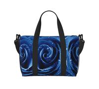 Beautiful Blue Rose Illustration Print Handheld Crossbody Travel Bag Single Shoulder Handbag Sports and Fitness Bag Travel Luggage Bag