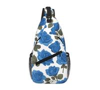 Beautiful Blue Roses Large Capacity Chest Bag Comfortable And Decompressive Suitable For Travel Work And Outdoor