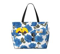Beautiful blue roses Multifunctional Beach Travel Bag Multi Pocket Fashionable Design Suitable for Various Outdoor Venues