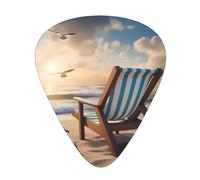 beautiful blue sky and sea Printed Guitar Pick 12-Piece Set - Compatible with bass, electric guitar, and acoustic guitar playing.