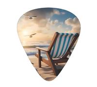beautiful blue sky and sea Printed pick set - 12 pieces, thin, medium and thick guitar picks, suitable for guitar, bass, electric guitar and ukulele