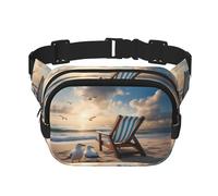 Beautiful Blue Sky and sea Square Double-Layer Waist Bag for Outdoor Activities Such as Sports, Travel, Hiking, Cycling