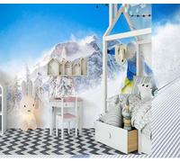 Beautiful Blue Sky Mountains Woods Skiing 3D Wallpaper Luxury Home Dining Decor Paste Sofa Living Room The Wall for Bedroom Mural-400cm×280cm
