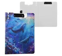Beautiful Blue Whale Clipboard Folder, A4 Size Folder Clipboard with Pen Slot for Office School