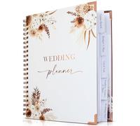 Beautiful Boho Wedding Planner Book and Organizer - Enhance Excitement and Makes Your Countdown Planning Easy - Unique Engagement Gift for Newly Engaged Couples, Future Brides and Grooms,9 inches X 11