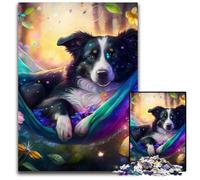 Beautiful Border Collie Jigsaw Puzzles for Adults 1000 Piece Wooden Jigsaw Puzzles for Adults for Family Interactive Game 50x75CM/19.68x29.52inch