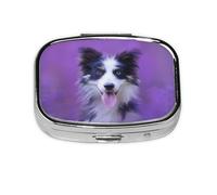 Beautiful Border Collie Puppy,Meta Pill Box 2 Compartment Medicine Case,Portable Organizer,Rectangle Meta Portable Organizer Pill Box 986 Compartment Medicine Case