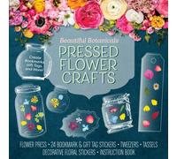 Beautiful Botanicals Pressed Flower Crafts Kit : Create Bookmarks, Gift Tags, and More! Kit Includes: Flower Press, 24 Bookmark and Gift Tag Stickers, Tweezers, Tassels, Decorative Floral Stickers, In