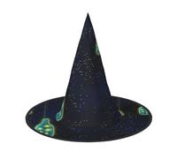 Beautiful bottle of under the night sky print Halloween hat, set of 3, fit for family themed parties, yard decorations, carnival parties