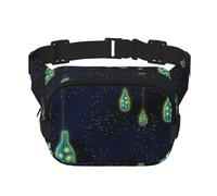 Beautiful Bottle Of Under The Night Sky Square Double-Layer Waist Bag Mini Adjustable Waist Belt Bag Exercise Running Travel Hiking, Black, One Size