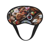 Beautiful Breakfast Sleep Mask for Side Sleepers: Blackout Eye Masks for Sleeping - Soft Breathable Soft Eye Shade Cover for Travel - Adjustable Night Blindfold for Men Women Gifts