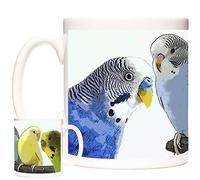 Beautiful BUDGERIGAR MUG Magnificently Cute Budgies on an 11oz ceramic mug. Dishwasher and Microwave safe Customizable Custom personalizable gift Can be personalised ANIMALS OF THE WORLD RANGE