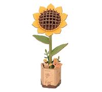 Beautiful Build It Yourself Wooden Sunflower Pot Model Building Kit