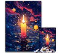 Beautiful Burning Candle 1000 Piece Jigsaw Difficult Puzzles for Adults Fun at Home Activities Birthday Present Travel Gifts 1000 PCS(38x26cm)