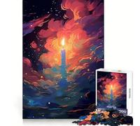 Beautiful Burning Candle 1000 Pieces Puzzles for Adults Logic Practice Slow Leisure Clean Edges Meaningful Gift (38x52cm)