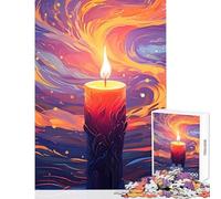 Beautiful Burning Candle Jigsaw Puzzles for Adults 1000 Pieces Improve Detailed Observation Skills Mindful Relaxing Leisure Game (38x52cm)