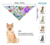 Beautiful Butterflies And Tropical Flowers Dog Bandanas Puppy Cat Kerchief Scarf Pet Triangle Bandana for Christmas