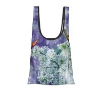 Beautiful Butterflies Print Reusable, Foldable,Washable Grocery Bags Foldable in A Pouch Eco Tote Shopping Bag,Daily Shopping Loading